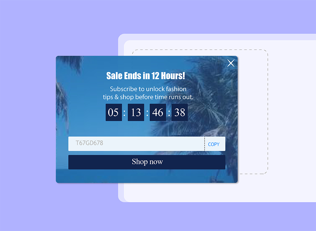 WhatsApp subscriber popup with countdown timer and coupon code for urgency-driven signups - HillTeck