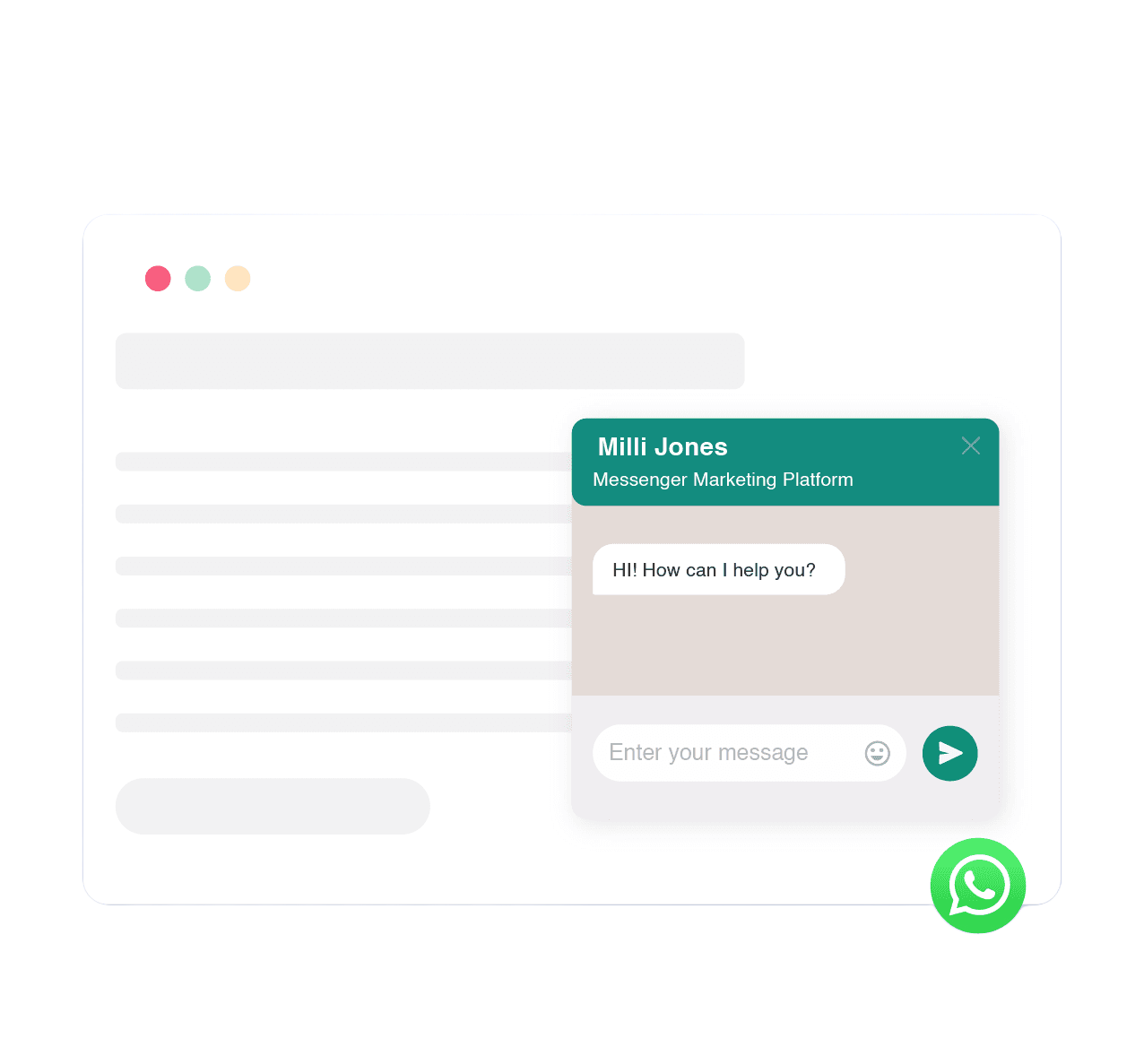 HillTeck WhatsApp chat widget for website with one-click installation